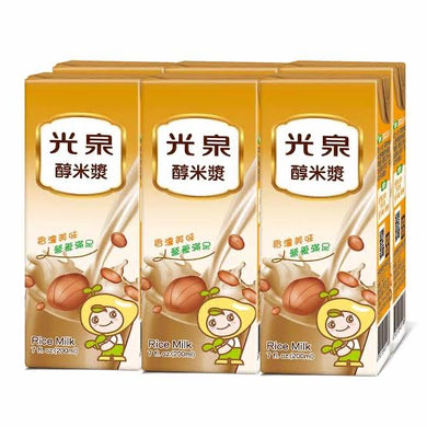 光泉 - 糙米漿 （ 醇米漿 ）200ml 6 入  Guangquan Brown Rice Milk (Alcohol Rice Milk) 200ml 6 pcs
