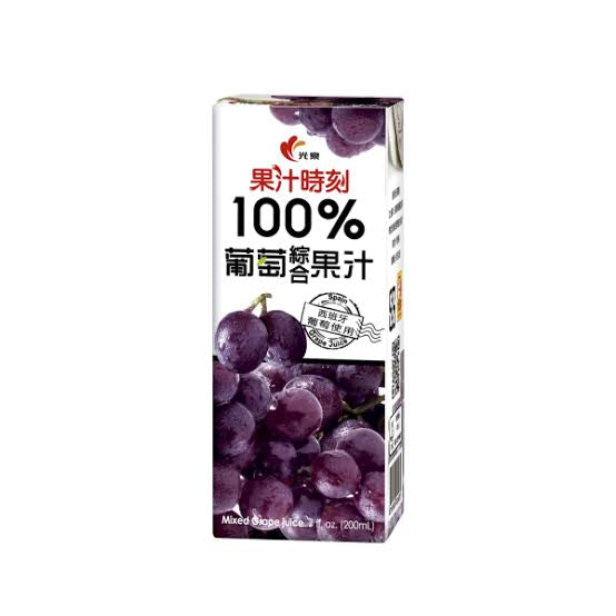 光泉果汁時刻 - 葡萄綜合果汁200ML*6